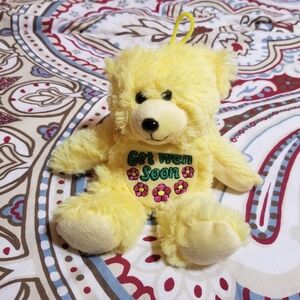 NWOT Yellow Weighted Get Well Soon Teddy Bear Plush/Stuffed Animal